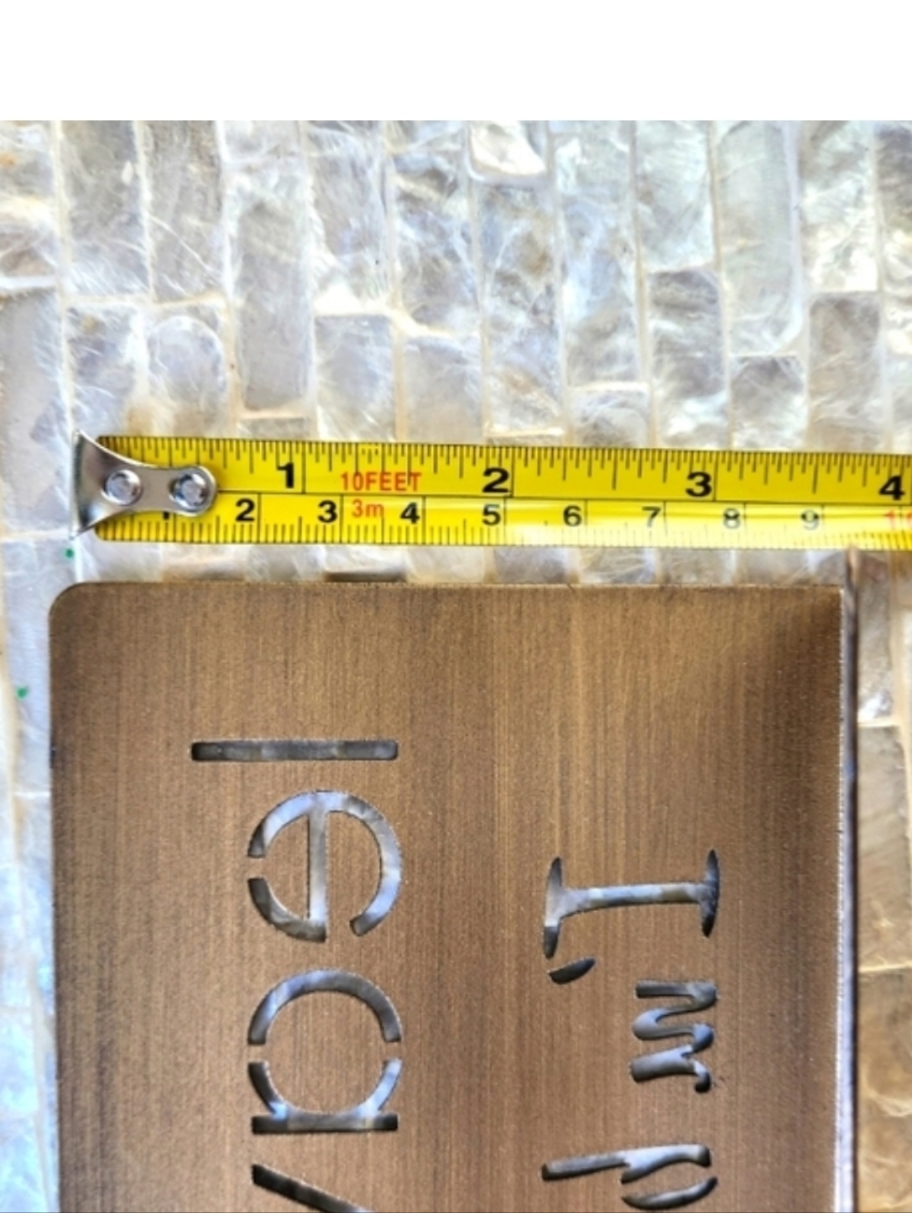 Bronze 'Leave Me Alone' Decorative Sign - Brown with White Lettering - Picture 2 of 3